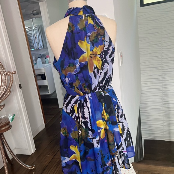 miss sixty floral blue dress size 8 - Picture 3 of 5